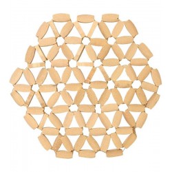 Descanso De Panela 21cm Esteira De Bambu Formato Hexagonal